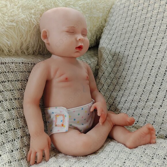 45cm Sleeping Full Platinum Silicone Reborn Baby Dolls Newborn Girl 5.94lbs Baby - Picture 12 of 15